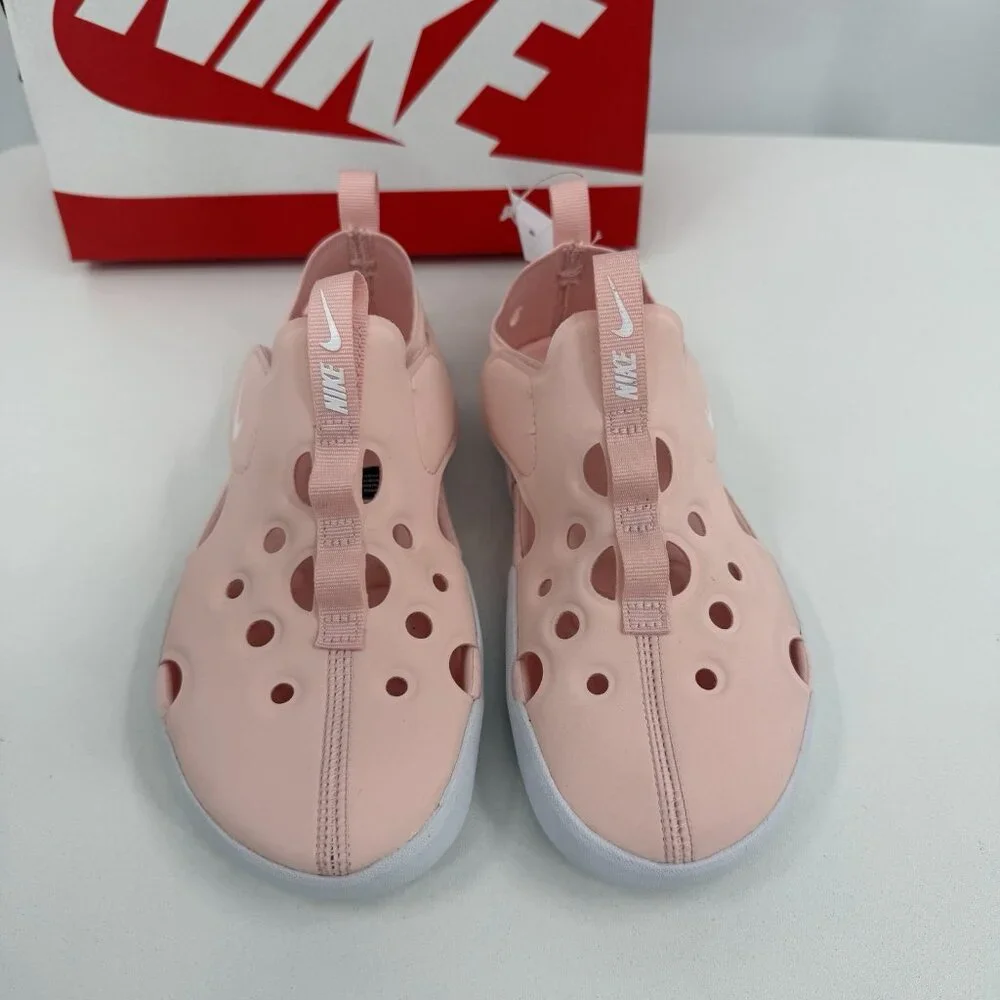 Nike Sunray Protect 4 Water Shoes Sandals sz 2 Youth Girl Pink/White Closed Toe